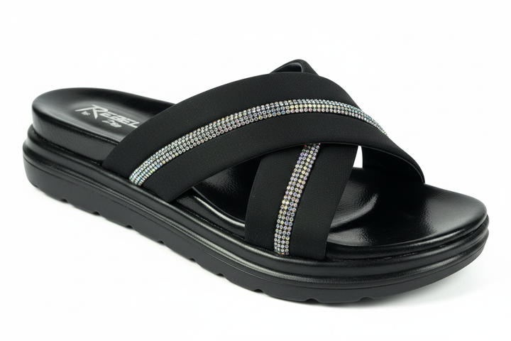 Ladies Cross Chappal - White Background